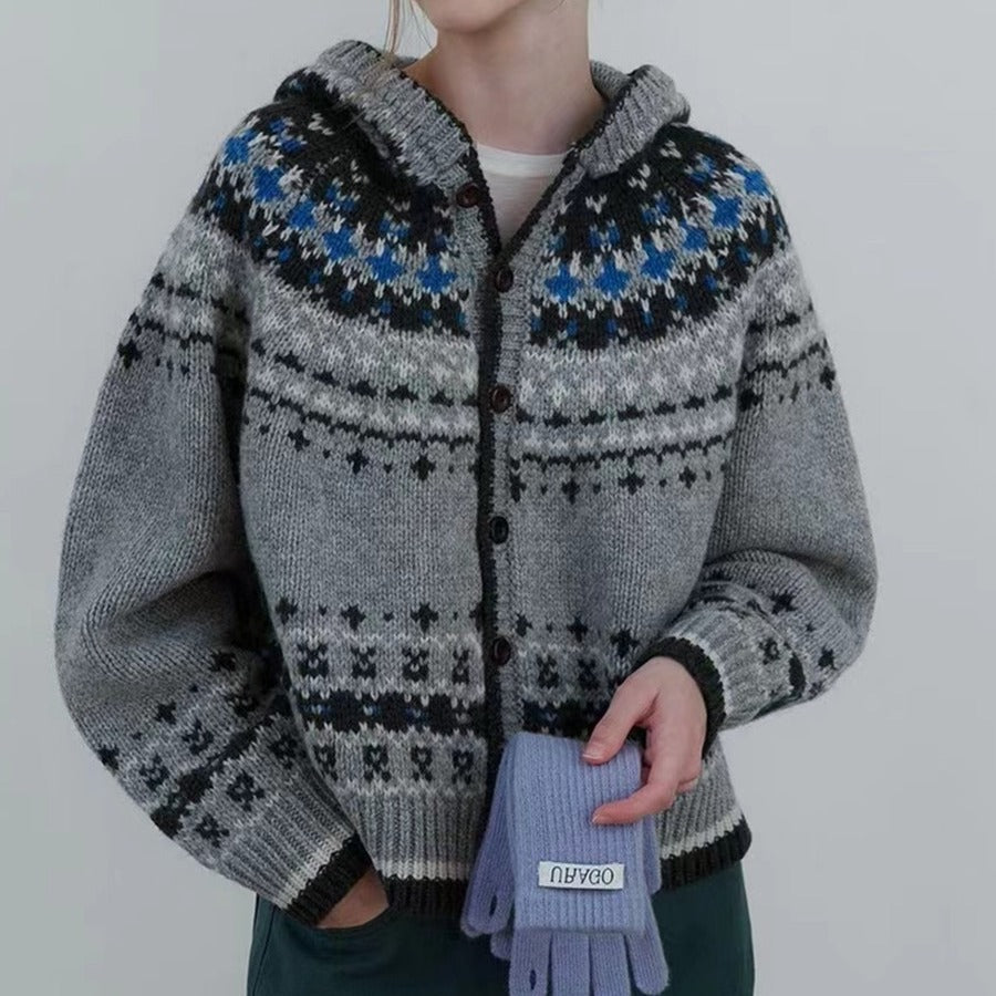Damen-Langarm-Pullover, Buntes Muster, Weicher Stoff-1