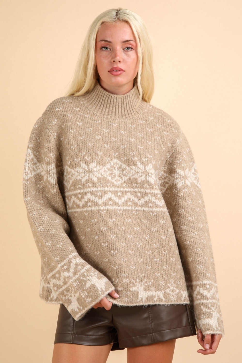 Damenpullover Weihnachten Runder Hals Atmungsaktiv Polyester-5