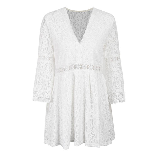 Damen-kurzes Kleid, Spitze, zeitlos, elegantes Design-1