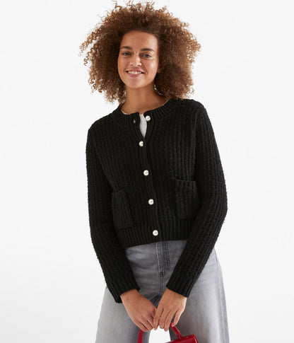 Variantenbild für Damen-Cardigan, gestrickt, mit Knopfleiste, 100% Acryl-1