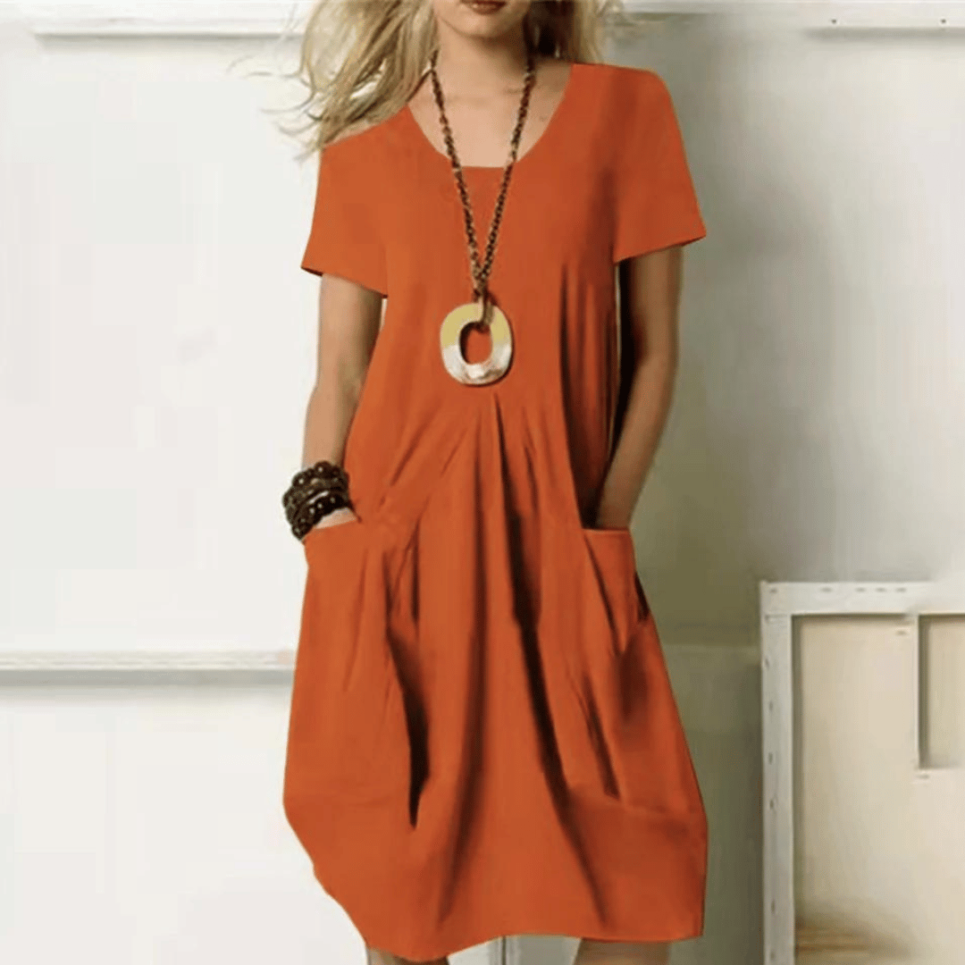 Damen-Sommerkleid, leicht und luftig, Baumwollmix-3
