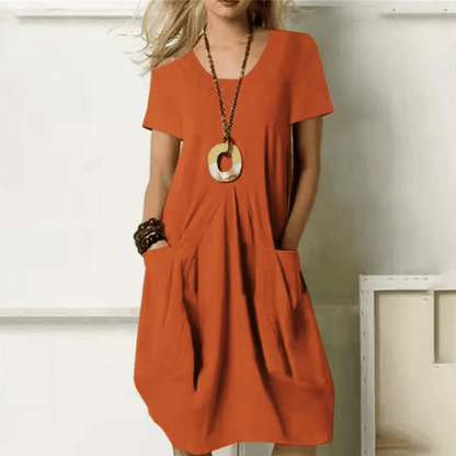 Damen-Sommerkleid, leicht und luftig, Baumwollmix-3