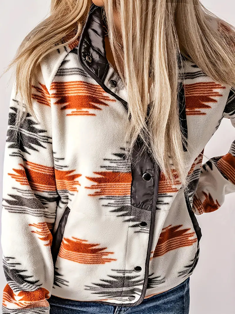 Variant image for Damen Weste Aztekenmuster Baumwollmix Lange Ärmel-16