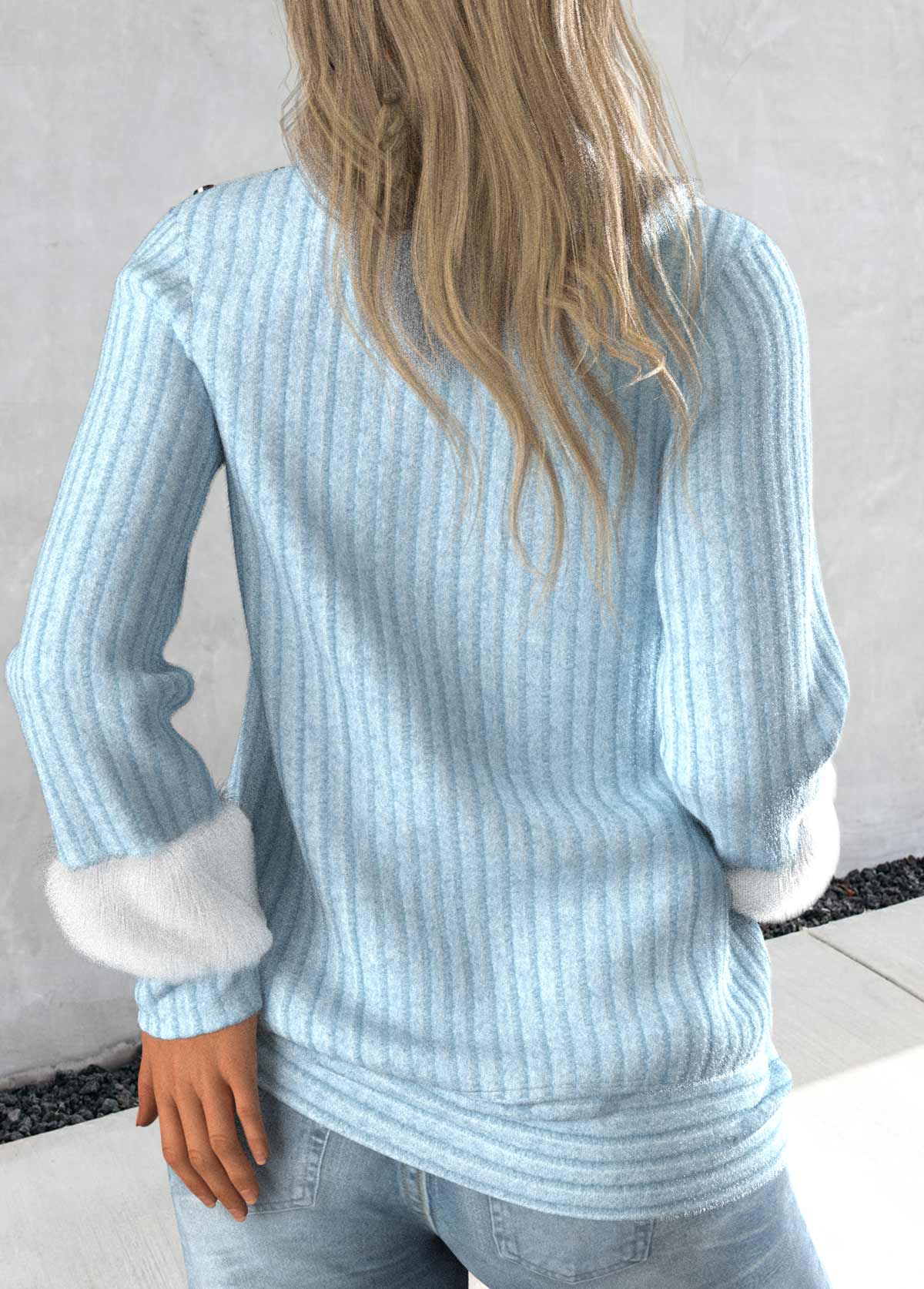 Damen-asymmetrischer-Pullover, langarm, atmungsaktiver Stoff 3