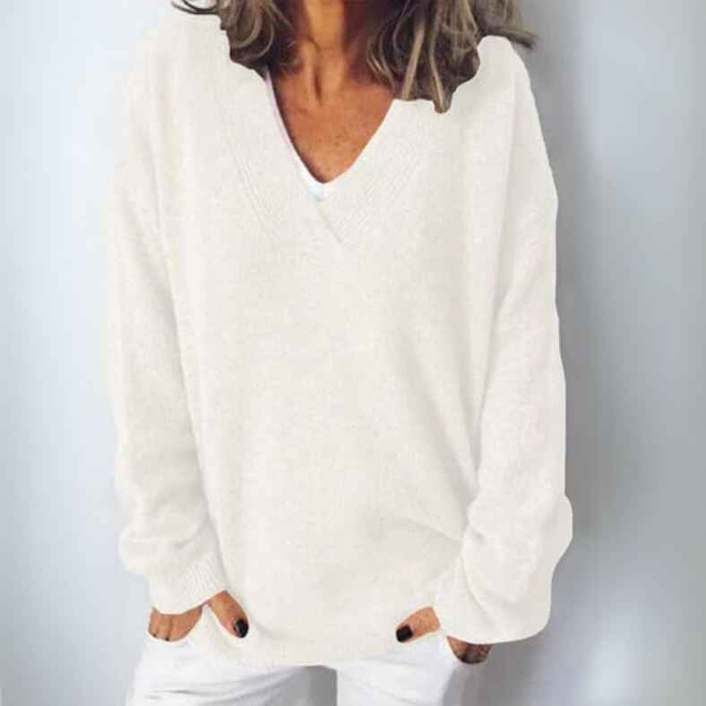 Variant image for Damen-V-Ausschnitt-Pullover, weiche Faser-11