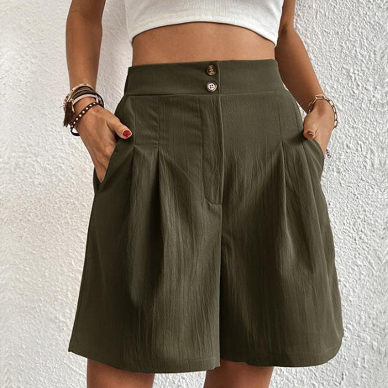 Damen-Shorts, Casual-Design, weiche Baumwolle, Polyester-5