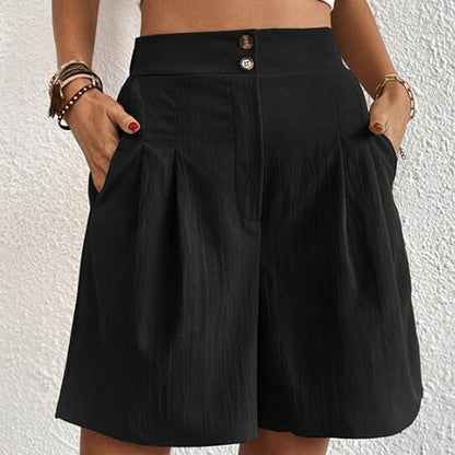 Damen-Shorts, Casual-Design, weiche Baumwolle, Polyester-2