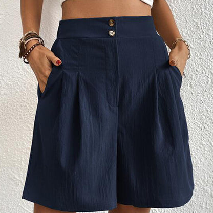 Damen-Shorts, Casual-Design, weiche Baumwolle, Polyester-4