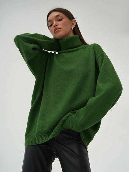 Variant image for Damen-Rollkragen-Strickpullover, lockere Passform, Winter-10