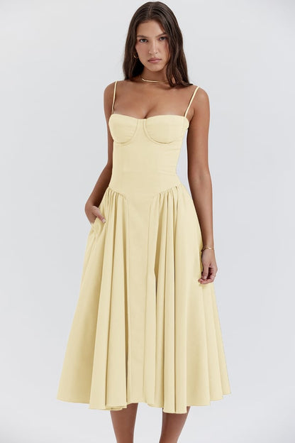 Variant image for Damen-Midikleid, ärmellos, weicher Stoff, elegant-21