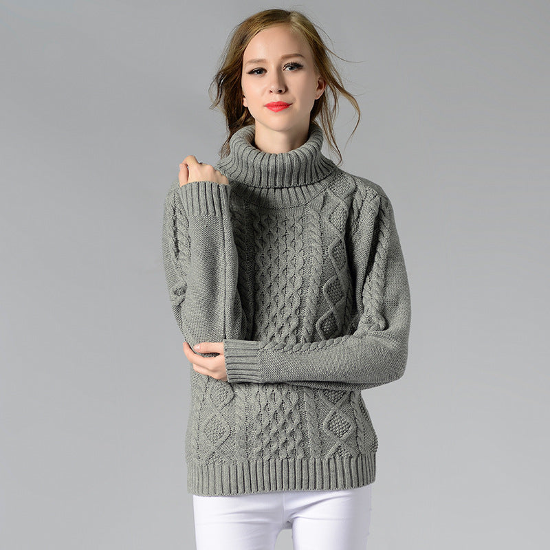 Damen-Rollkragenpullover, figurbetontes Acryl-2