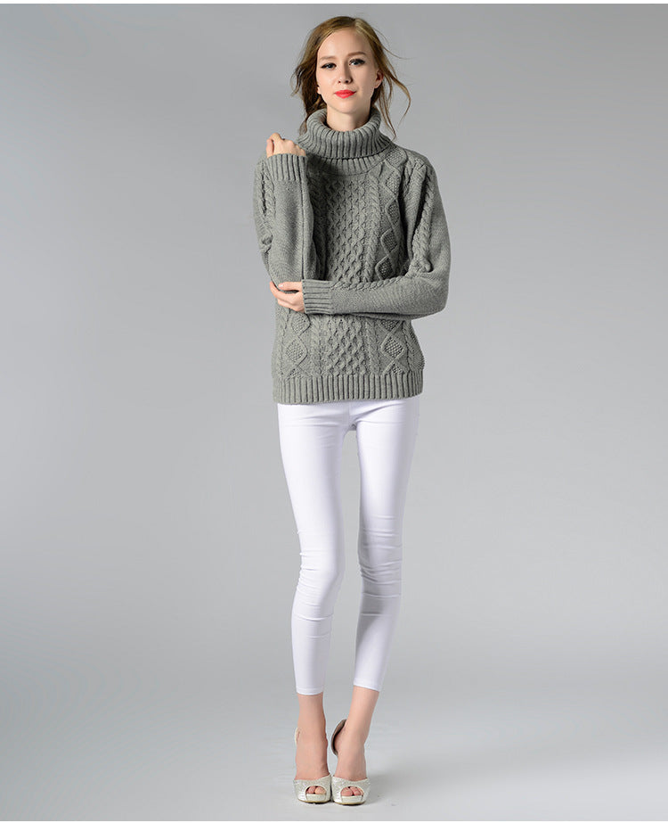 Damen-Rollkragenpullover, figurbetontes Acryl-3