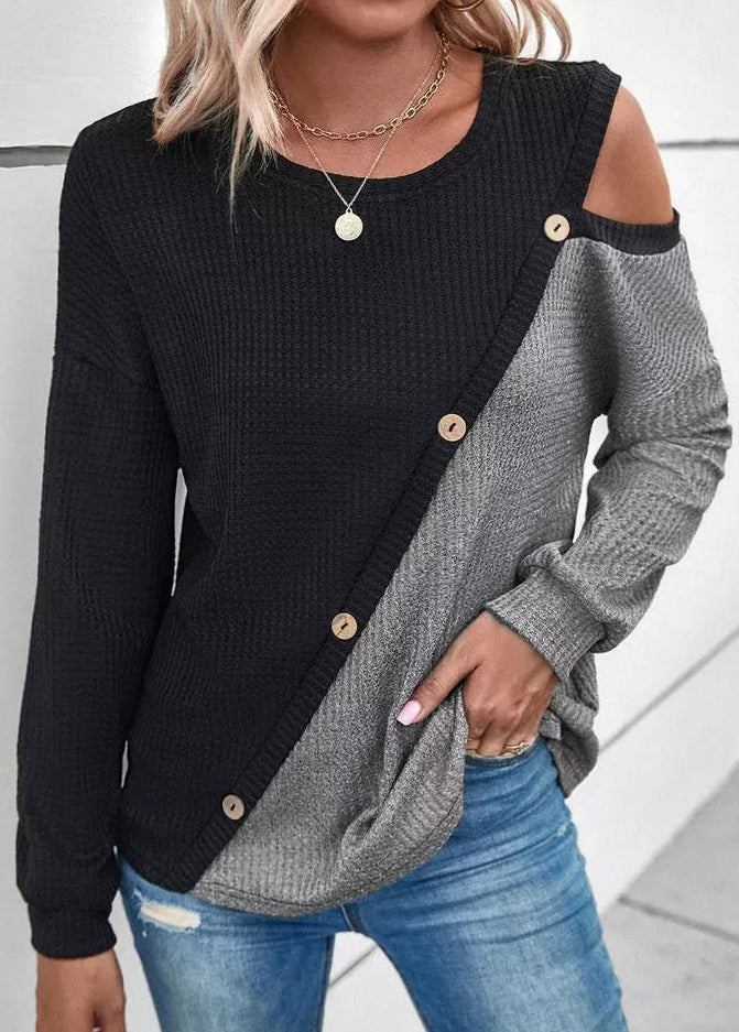 Damen-Pullover, mit Rundhals lange Ärmel, weiches Material-2