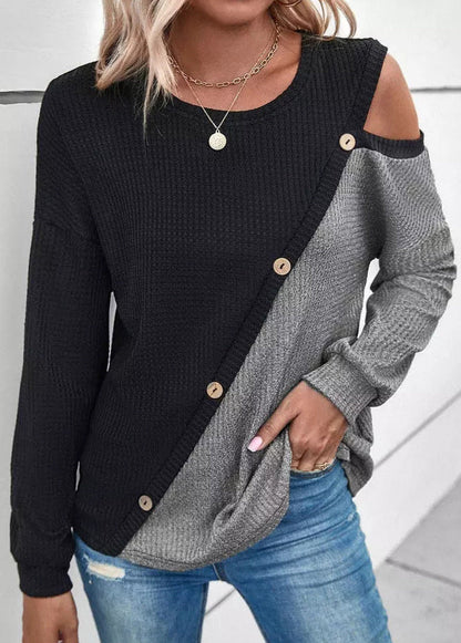 Damen-Pullover, mit Rundhals lange Ärmel, weiches Material-2