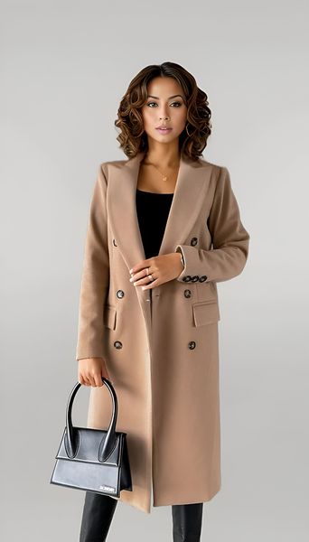 Variantenbild für Damen-Wollmantel Elegant mit Knopfverschluss aus 100 % Wolle-1