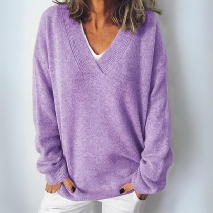 Variant image for Damen-V-Ausschnitt-Pullover, weiche Faser-6