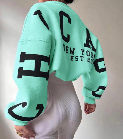 Variant image for Damen-Oversized-Crop-Pullover, lässig, Baumwolle-43