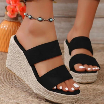 Hochhackige Damen-Sandalen aus Synthetikleder mit gepolstertem Fußbett - elegante Sommersandalen in Schwarz und Beige 3
