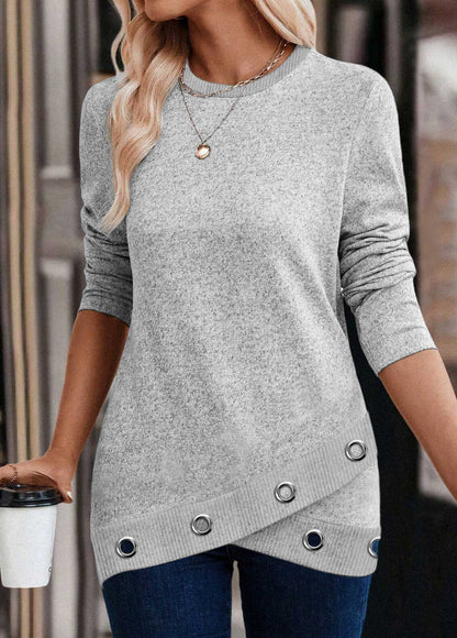 Damen-Pullover, Rundhals, Samt, modernes Design-1