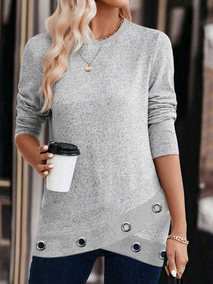 Damen-Pullover, Rundhals, Samt, modernes Design-4