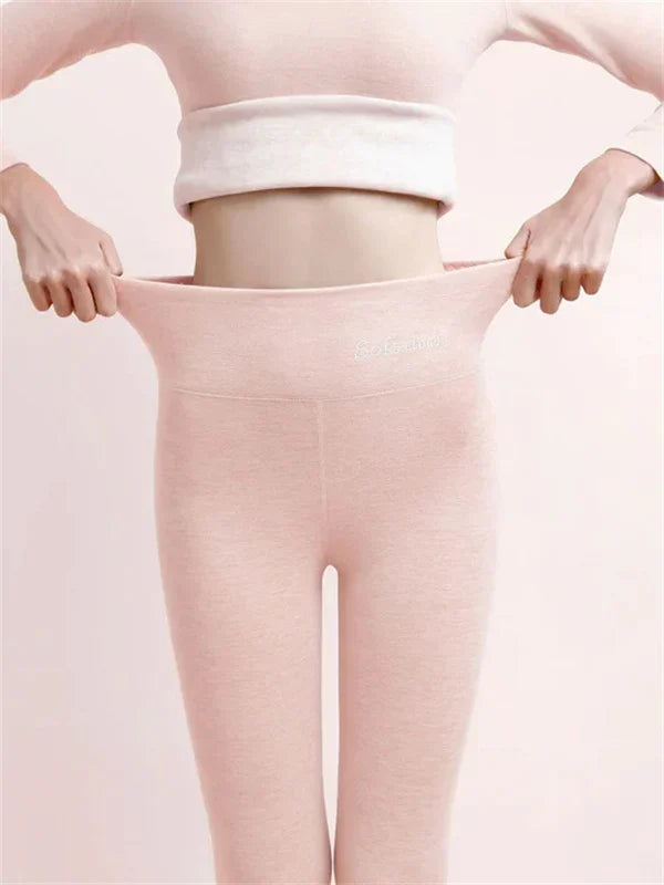 Damen-Leggings, hohe Taille, Polyester und Baumwolle-4
