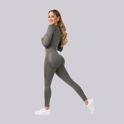 Damen-Leggings, Push-Up, Hoche Taille, Elastisches Polyester-6