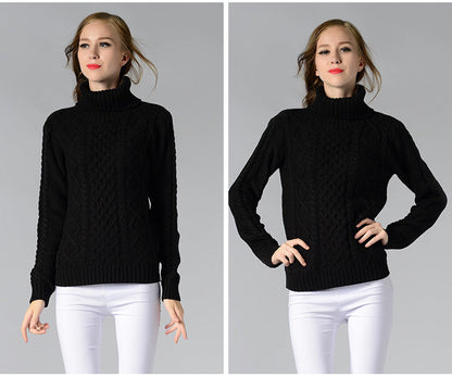 Damen-Rollkragenpullover, Zopfstrick, Acryl-6