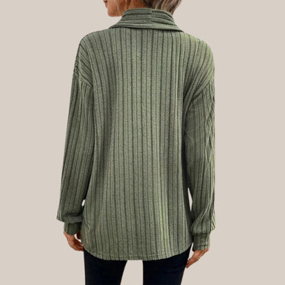 Damen-gerippte Strickjacke, offene Front, Acryl-4