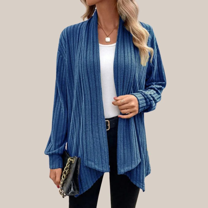 Variant image for Damen-gerippte Strickjacke, offene Front, Acryl-21