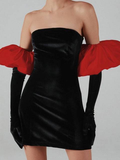 Variant image for Schöne Damenkleider, Mini, Kleid, Puffärmeln, Polyester-4
