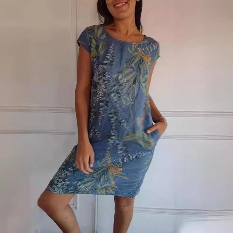 Schöne Damenkleider, lässige Baumwolle, mittlere Taille-1