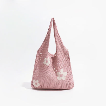 Damen Schultertasche Gehäkelt Vielseitiges Design in Mischung aus Strickgarn 5