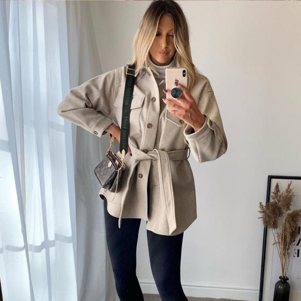 Damenjacke Wendekragen Langärmlig Polyester-6