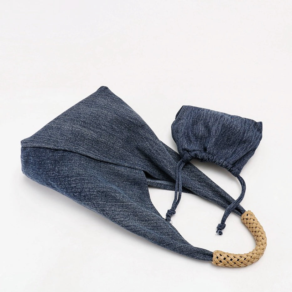 Damen Schultertasche Praktisches Design Jeans und Synthetikleder mit Innentasche 1
