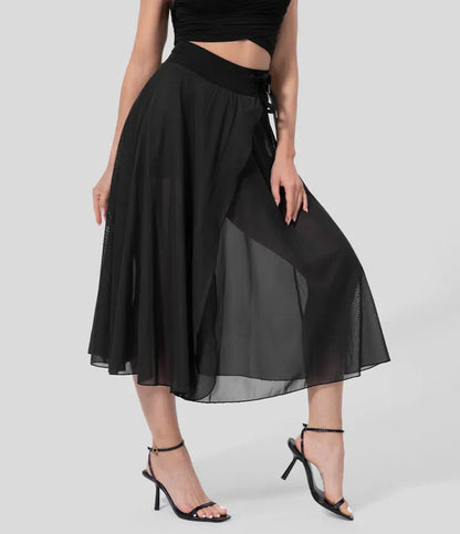 Damen-2-in-1-Kleid, Tüll, hohe Taille, Steinbesetzung 1
