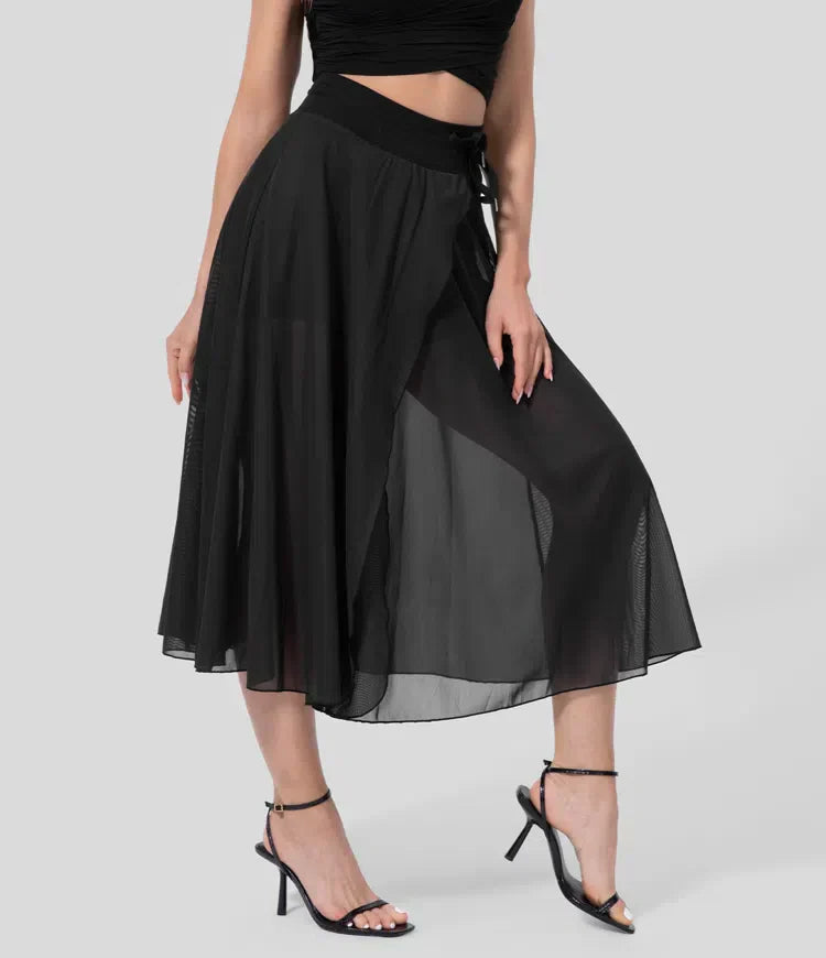 Damen-2-in-1-Kleid, Tüll, hohe Taille, Steinbesetzung 7