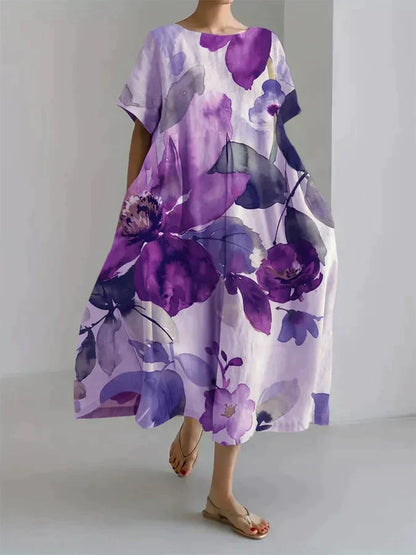 Variant image for Damen-Kleid, botanisch, Muster, leichtes Material-17