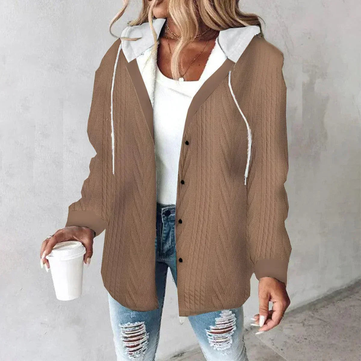 Damen-Hoodie, chic, 100% Baumwolle 2