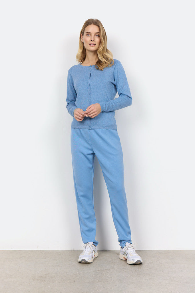 Damen-Cardigan, normale Passform, Viskose-Nylon-Mischung, runder Ausschnitt, Knopfverschluss-3