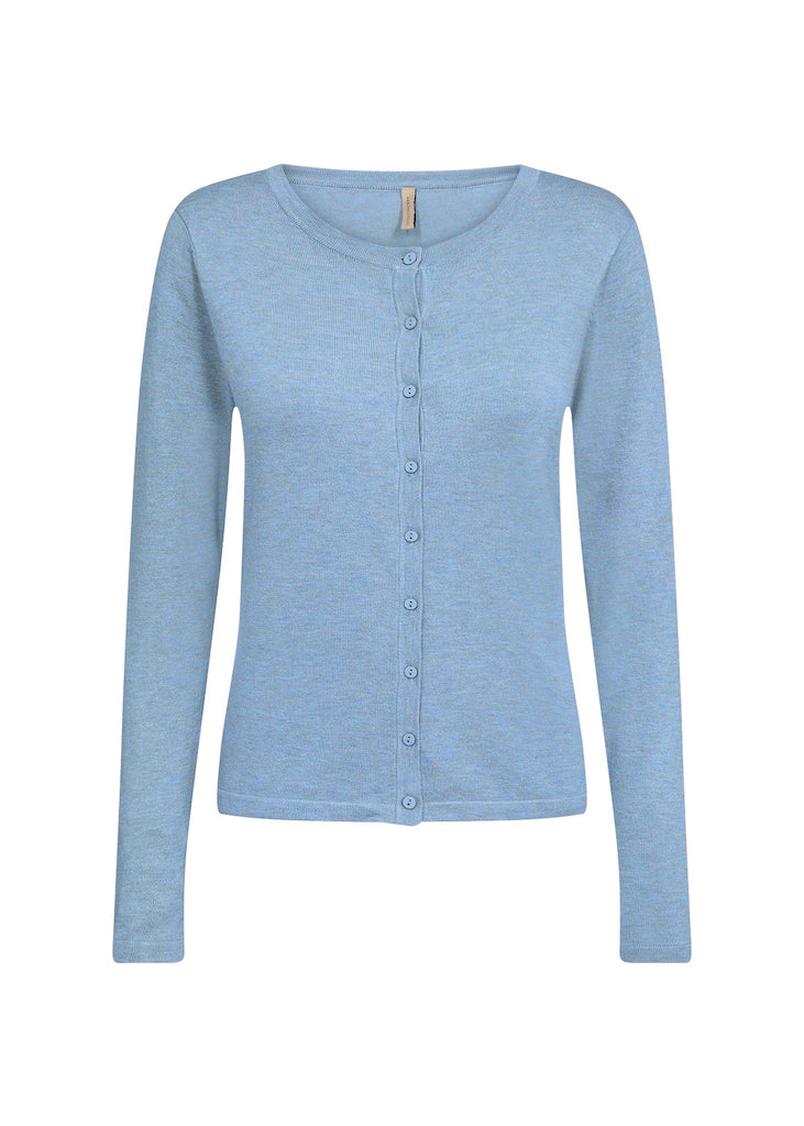 Damen-Cardigan, normale Passform, Viskose-Nylon-Mischung, runder Ausschnitt, Knopfverschluss-6
