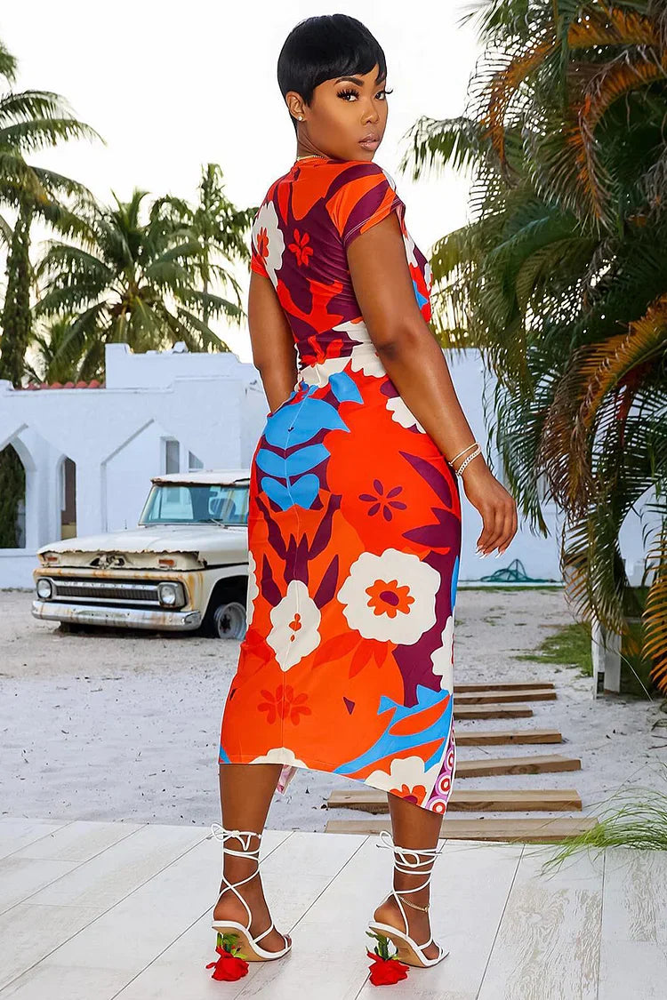 Schöne Damenkleider, Midi, Bodycon, blumiges Design, langlebiges Material 2