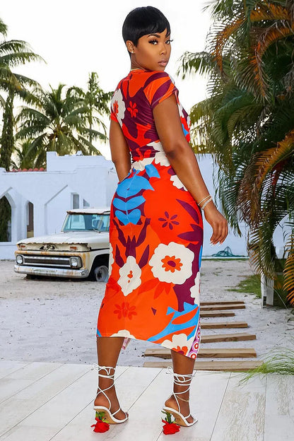 Schöne Damenkleider, Midi, Bodycon, blumiges Design, langlebiges Material 2