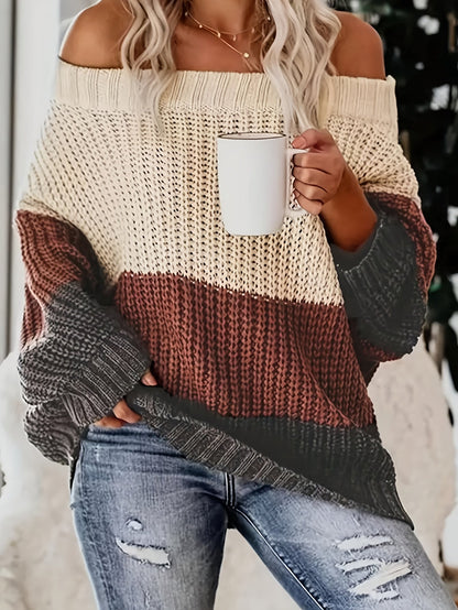 Damen-Pullover, Oversized langärmelige Baumwolle-1
