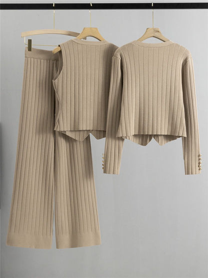 Damen-Set: Weste, Strickjacke, Hose, hochwertiges Polyester, Viskose-2