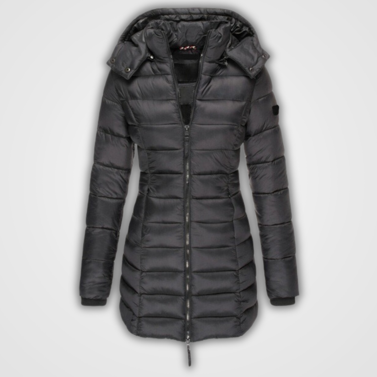Variant image for Langer Wintermantel Damen Slim Fit Polyester mit Hoher Kragen-1