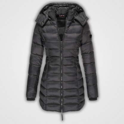 Variant image for Langer Wintermantel Damen Slim Fit Polyester mit Hoher Kragen-1