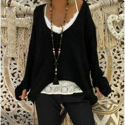 Damen-Strickpullover mit elegantem Design – aus hochwertiger 100% Baumwolle, normale Passform, perfekt für Alltag und Fest 3