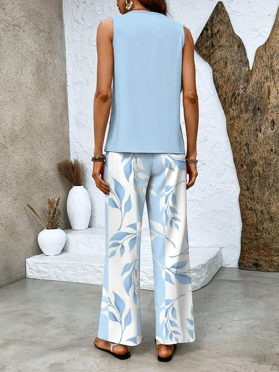 Damen-Sommer-Set, zweiteilig, leichter Stoff-2
