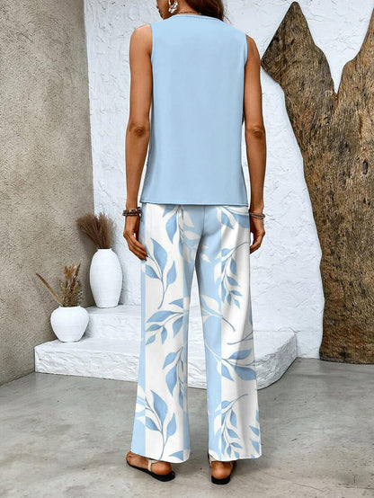 Damen-Sommer-Set, zweiteilig, leichter Stoff-2