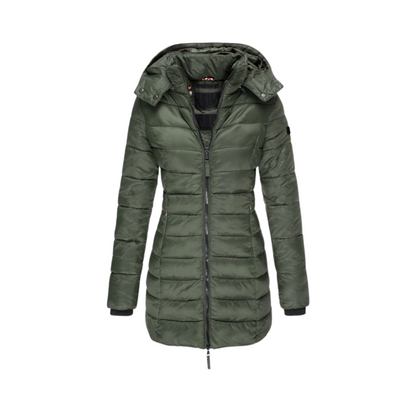 Langer Wintermantel Damen Elegant Wärmend Hochwertiges Material-3